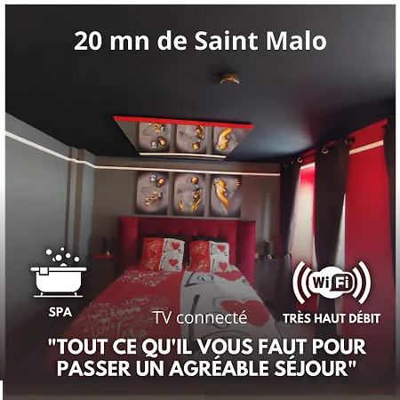 Jacuzzi Studio 2/4 pers avec terrasse aménagée Saint-Pierre-de-Plesguen Extérieur photo